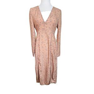 Missguided Brown Floral Plunge Split Midi Dress NWT Size 6